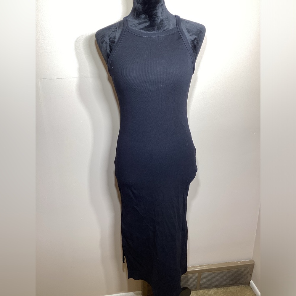 Old Navy Black Ribbed Sleeveless Dress Size Medium